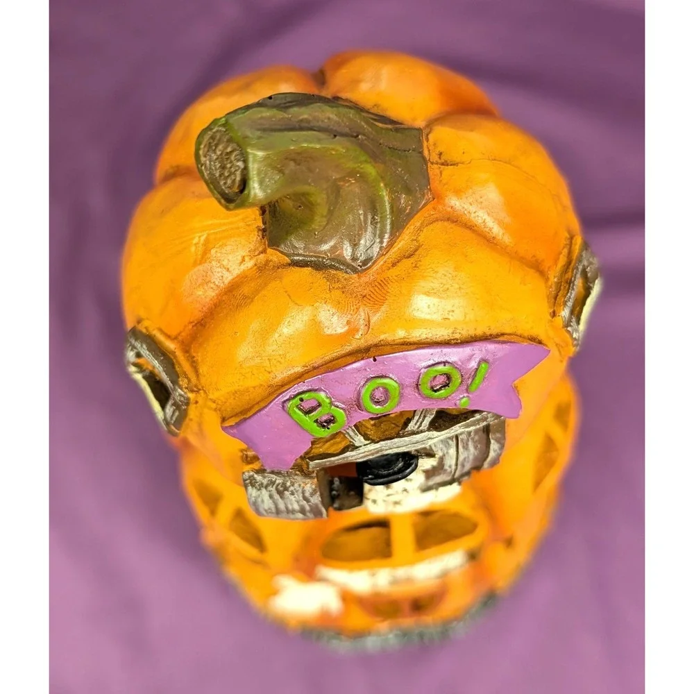 Vintage Halloween Jack-O-Lantern Pumpkin Stack LED Flashing Light Molded Y2K 12